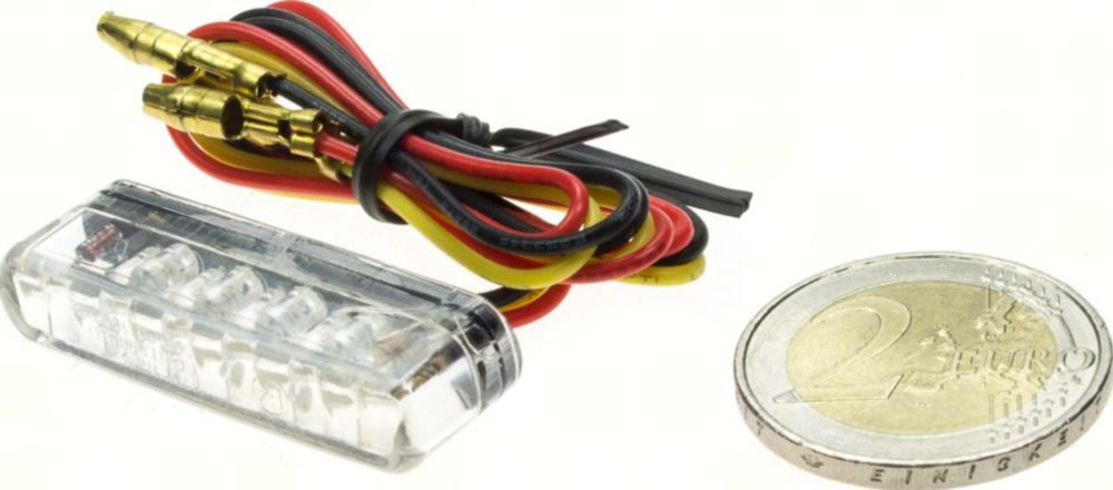 SHIN YO LED-Rücklicht SHORTY, klares Glas, E-gepr.