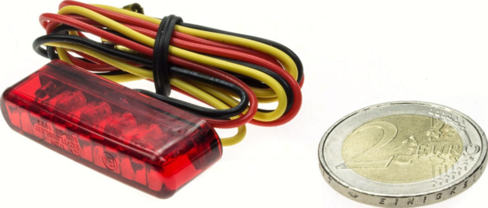 SHIN YO LED-Rücklicht SHORTY, rotes Glas, E-gepr.