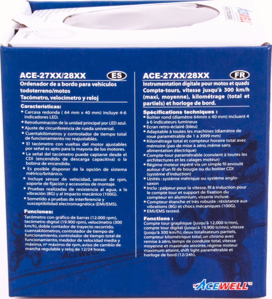 Geschwindigkeitsmesser, Anzeigeeinheit ACE-2901 Motorrad und Quad / ATV Drehzahlmesser mit Temperaturanzeige und 6 Kontrollleuchte