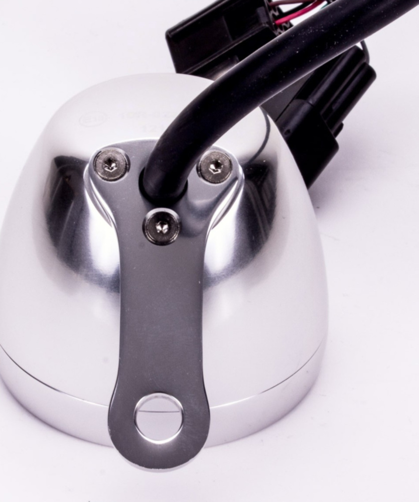 Geschwindigkeitsmesser, Anzeigeeinheit ACE-2901AP Motorrad und Quad / ATV Drehzahlmesser mit Temperaturanzeige und 6 Kontrollleuchte Alu-poliert