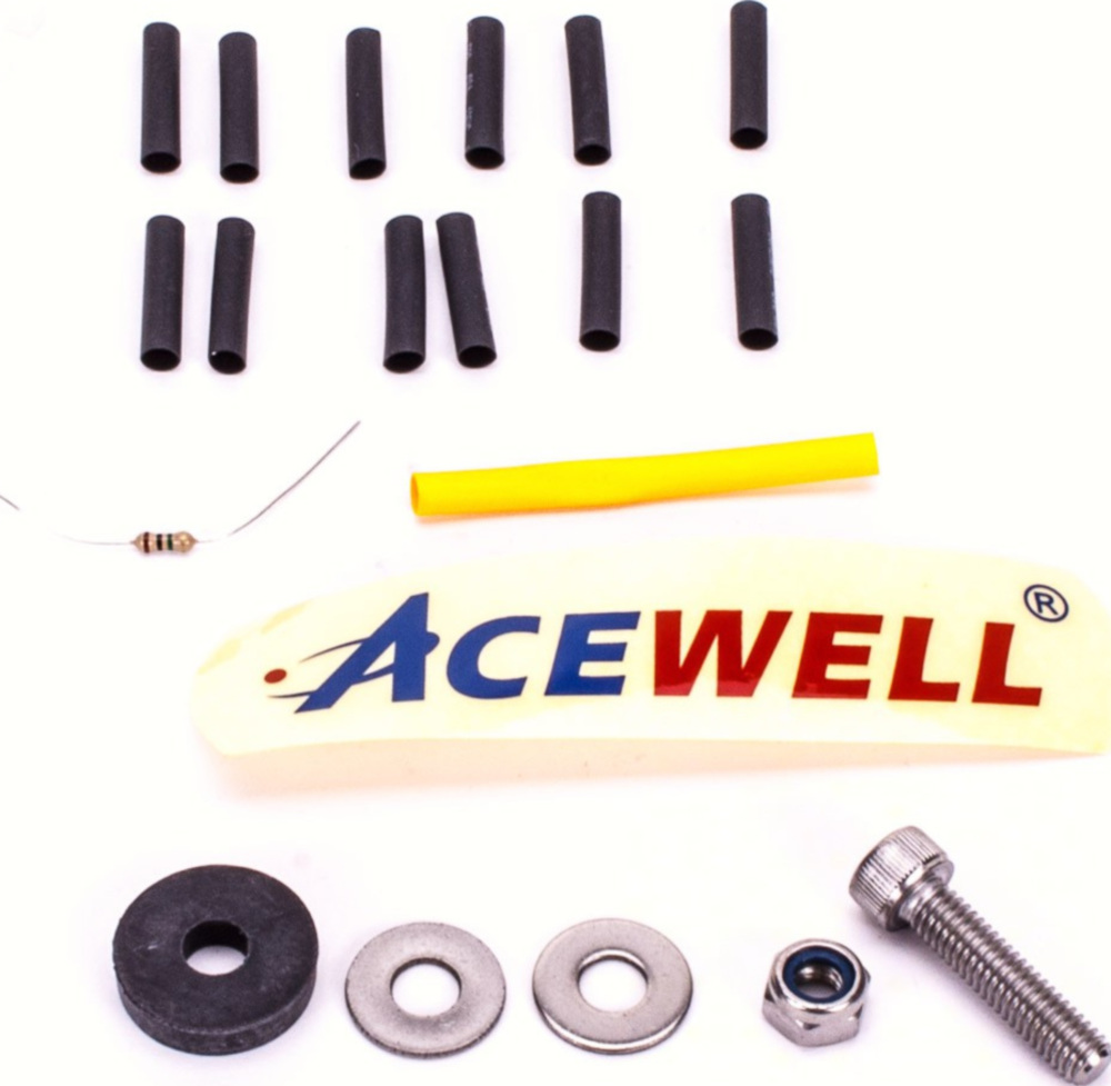 Geschwindigkeitsmesser, Anzeigeeinheit ACE-2901AP Motorrad und Quad / ATV Drehzahlmesser mit Temperaturanzeige und 6 Kontrollleuchte Alu-poliert