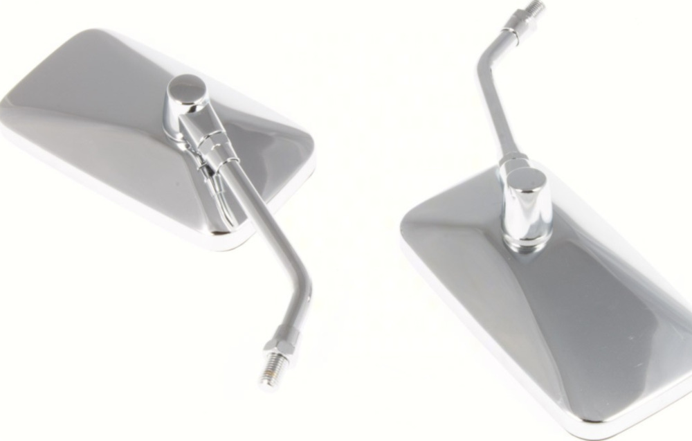 Lenkerspiegel Spiegel rechts u. links chrom M10 Links U. Rechtsgewinde (Paar)