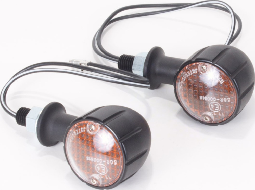 Blinkleuchte, Blinklicht LED Blinker E geprüft alu look paar 20mm Stiel
