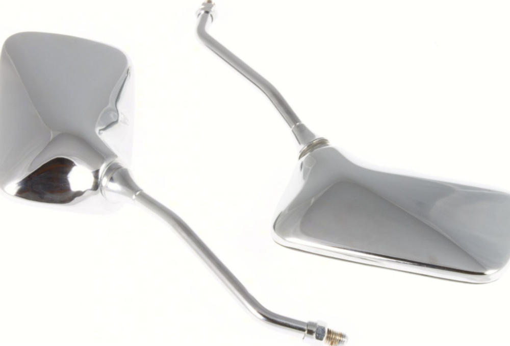 Lenkerspiegel, Lenkerendenspiegel Spiegel chrom M10 Rechtsgewinde (Paar) - ohne ECE Prüfzeichen