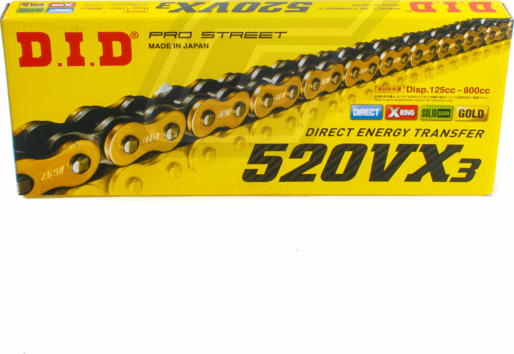 Kette X-Ring VX3 520, 96 G&B mit Hohlnietschloß / nutzbar bis 96kW (130PS) / bis 750ccm