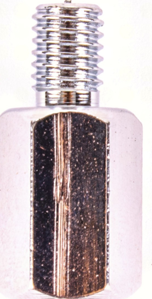 Lenkerspiegel Spiegeladapter 8 mm Aussengewinde linksgew./ 8 mm Innengewinde (Spiegel) rechtsgew. Chrom