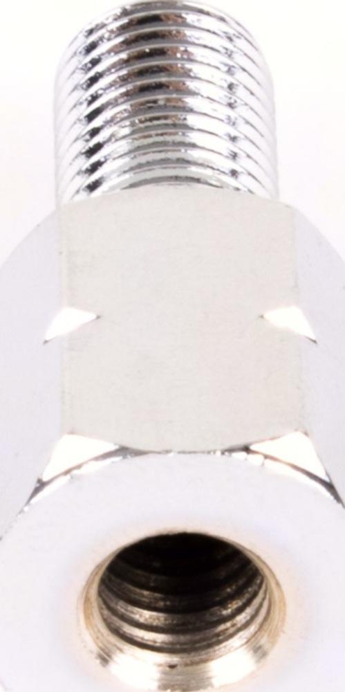 Lenkerspiegel Spiegeladapter chrom 10mm rechtsge. Außen auf 8mm Linksge. Innen