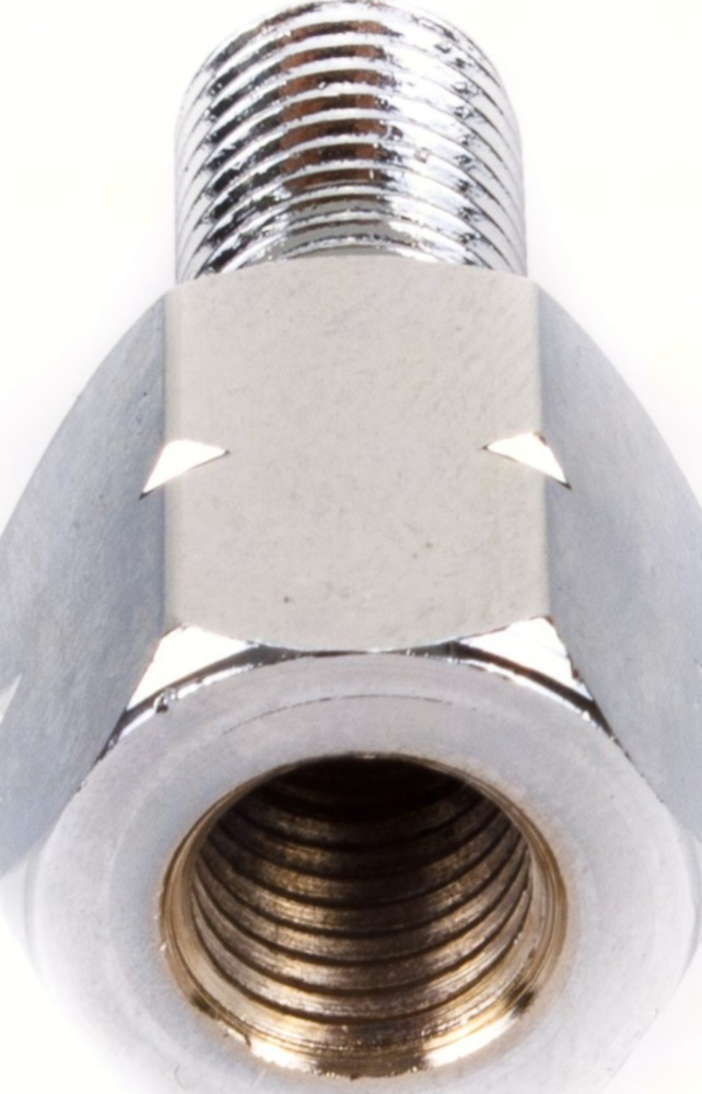 Lenkerspiegel Spiegeladapter chrom 10mm rechtsge. Außen auf 10mm Linksge. Innen