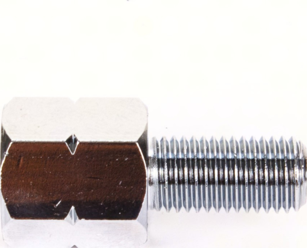 Lenkerspiegel Spiegeladapter chrom 10mm rechtsge. Außen auf 10mm Linksge. Innen