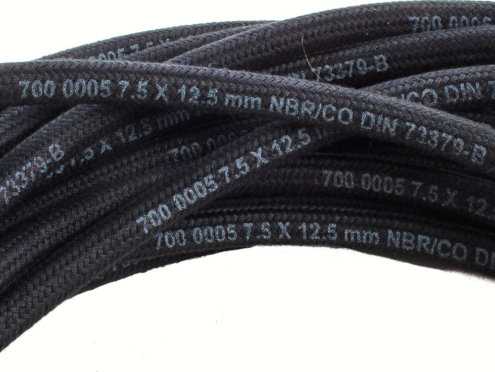 Geiwiz Kraftstoffschlauch mit Textilgeflecht Typ B schwarz - 7,5 x 12,5 - 1 Meter TYP B schwarz - 1m