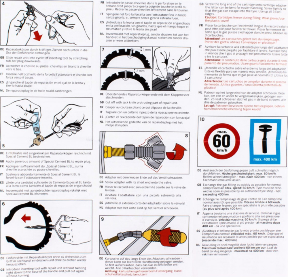 Reifen Reparatur für schlauchlose Reifen
