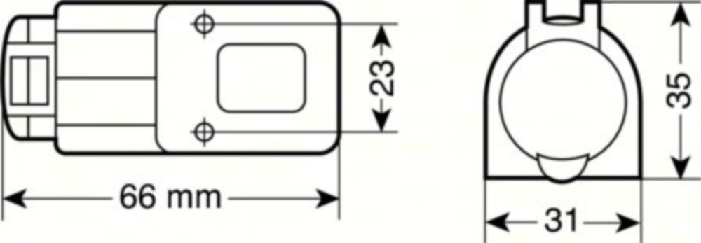 DIN-Stromanschluss, Aufbaumontage, 12/24V
