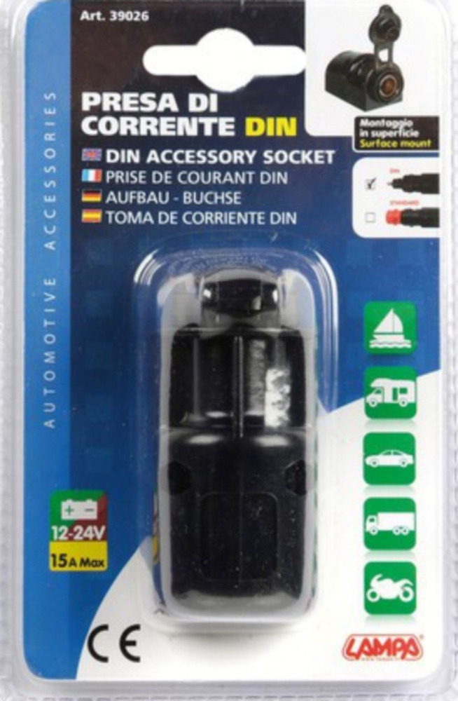 DIN-Stromanschluss, Aufbaumontage, 12/24V