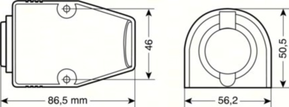 Ext-3, undurchlässiger Stromanschluss, Aufbaumontage, 12/24V