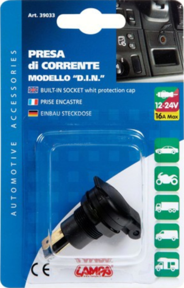 Modell DIN-Stromanschluss, Einbaumontage, 12/24V