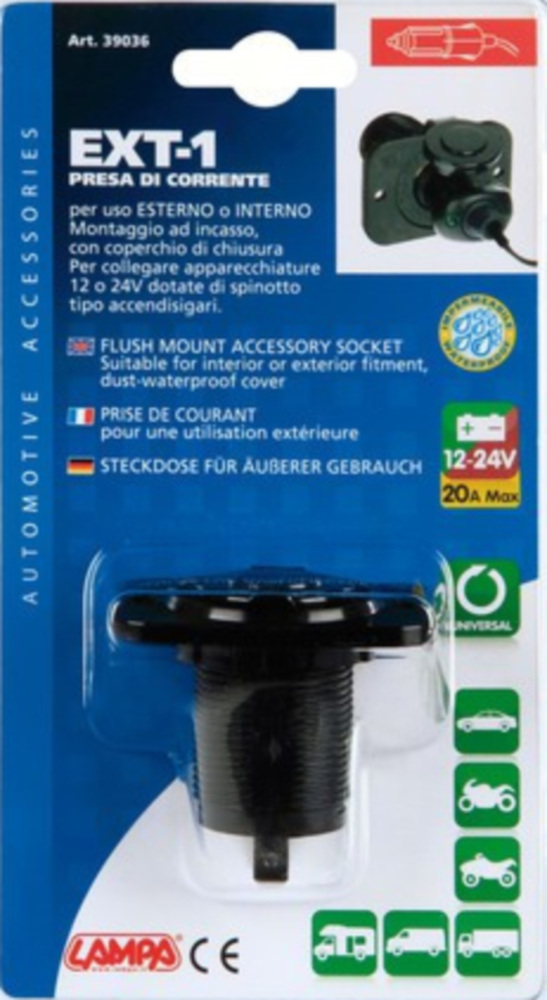 Ext-1 Stromanschluss, Einbaumontage, 12/24V