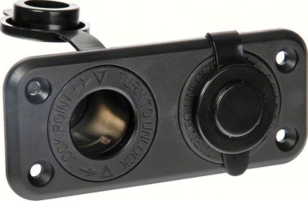 Ext-2, doppelter Stromanschluss, Einbaumontage, 12/24V