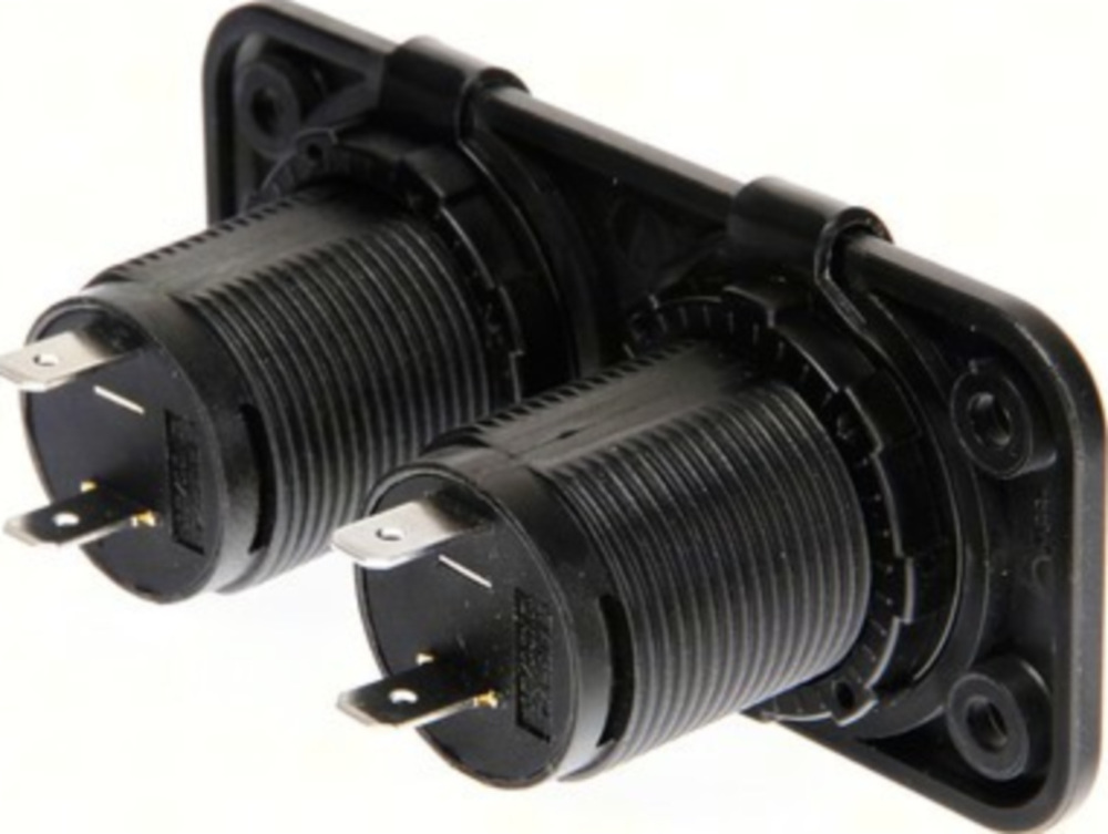 Ext-2, doppelter Stromanschluss, Einbaumontage, 12/24V