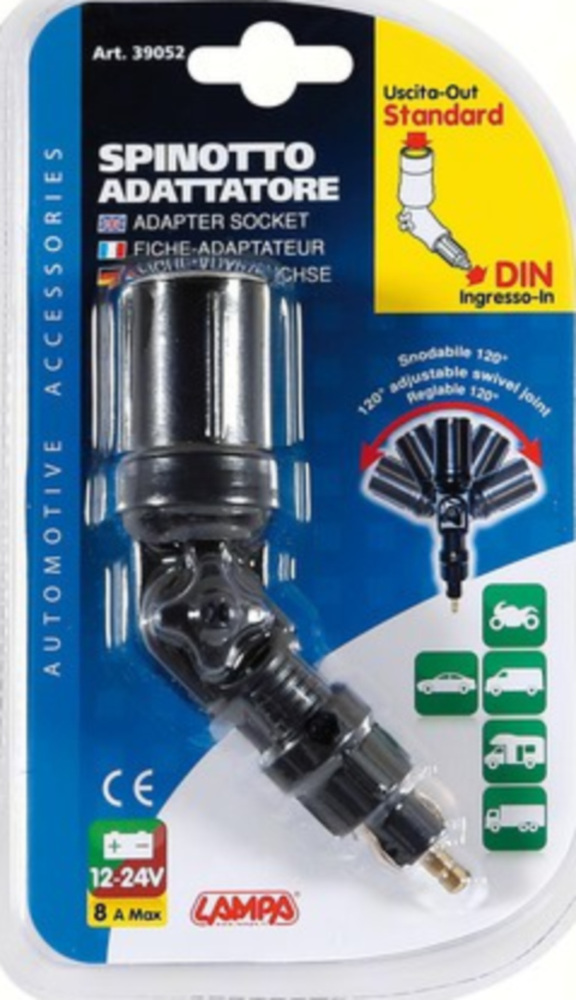 Stromanschluss mit Gelenk 120°, 12/24V