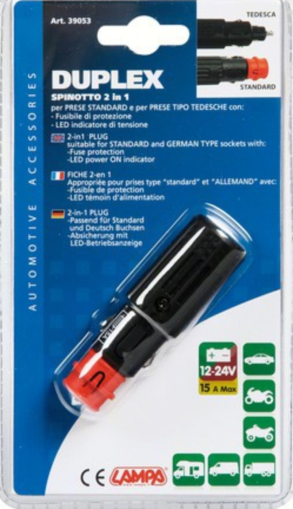 Universalstecker für Zigarrenanzünder, 12/24V