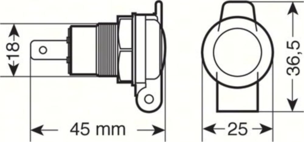 12/24VDIN Einbaubuchse