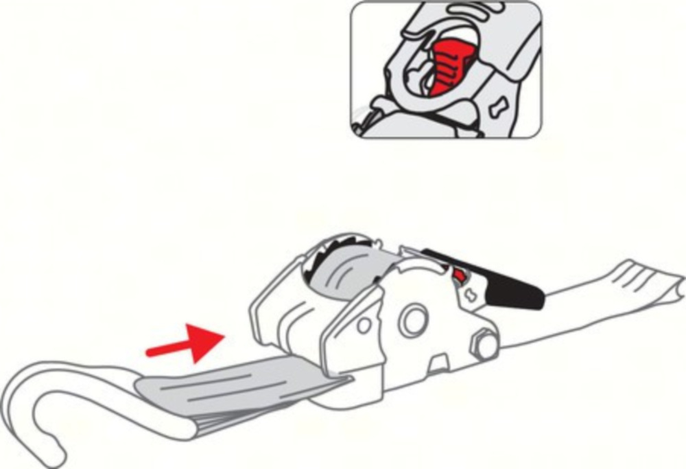 Spanngurt-Zugratsche 5x300cm bis 1500Kg