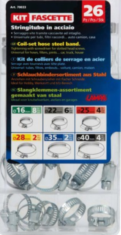Schlauchschellen aus Stahl, 26 St.