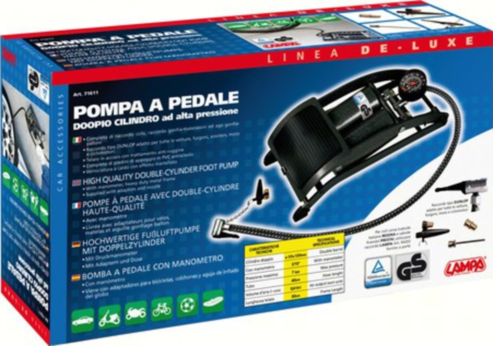 Pedalpumpe De-Luxe mit doppeltem Zylinder