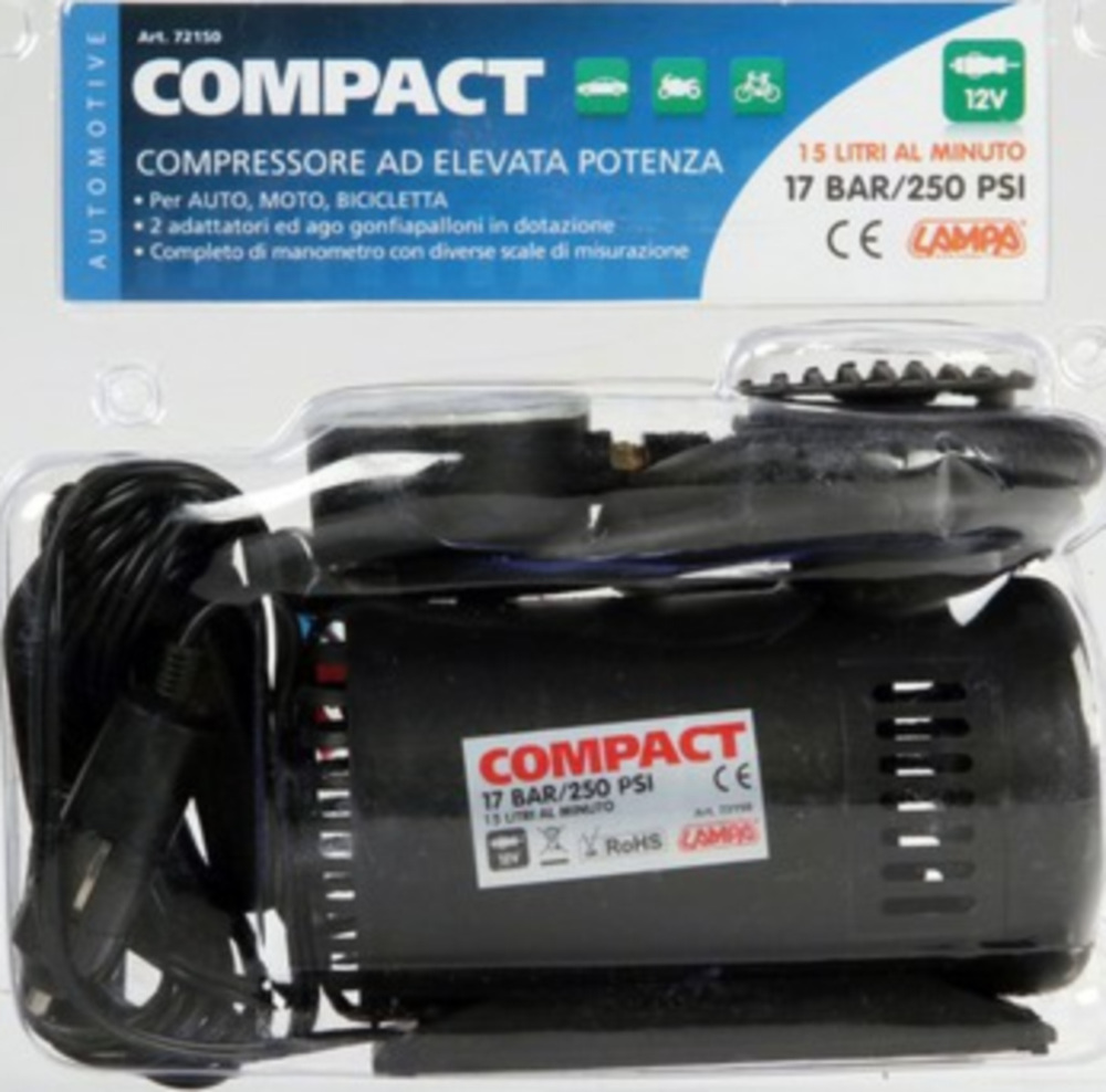 Compact, Kompressor 12V mit Manometer