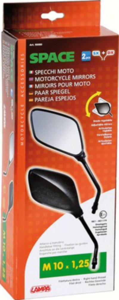 Space Paar Rückspiegel - M10x1,25 Rechtsgewinde