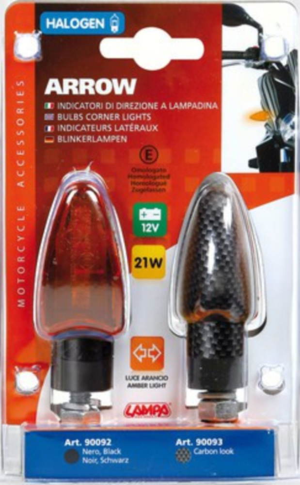 Arrow Blinkerset - 12V/21W Halogen - Carbon Look