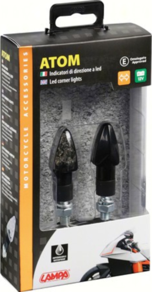 Atom 12V LED-Blinker Set schwarz (210x105x40mm)