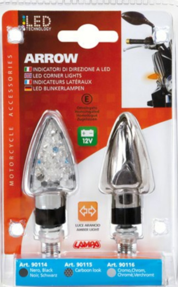 Arrow-2, LED-Blinkerset 12V Chrom