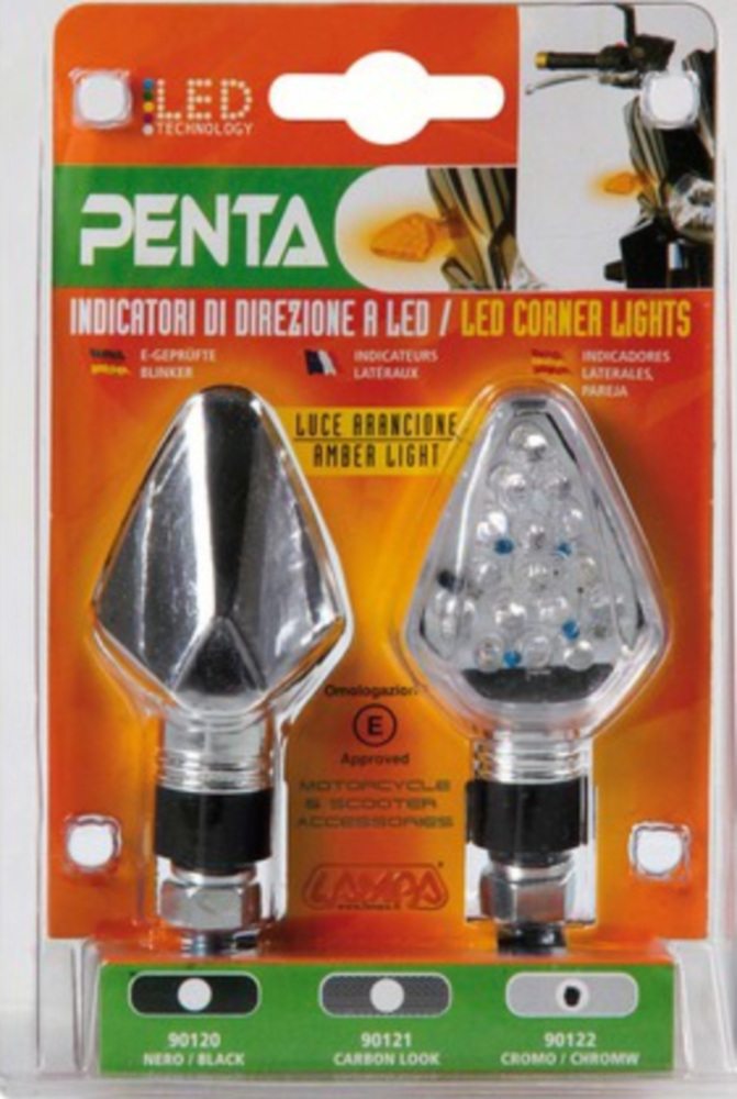 Penta LED Blinker Set 12V - Chrom Look
