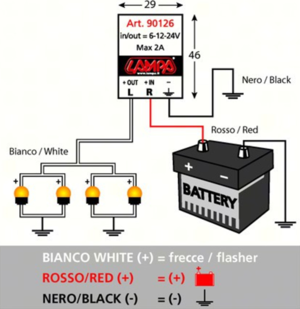 Elektronische Blinkrelais für LED Blinker 6/12/24V