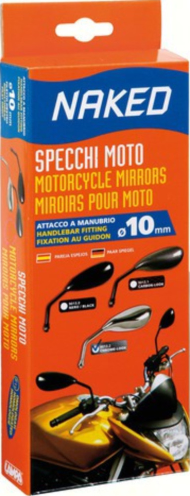 Naked Rückspiegel Set Chrom Rechtsgewinde M10x1,25