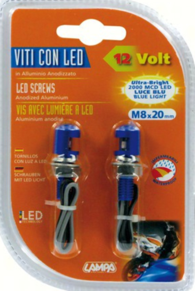 Mini LED Set mit blauem Licht M8x20 blau