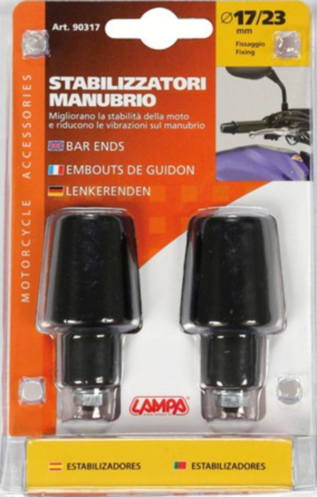 Bar Ends, Lenkergewichte 17/23mm, schwarz