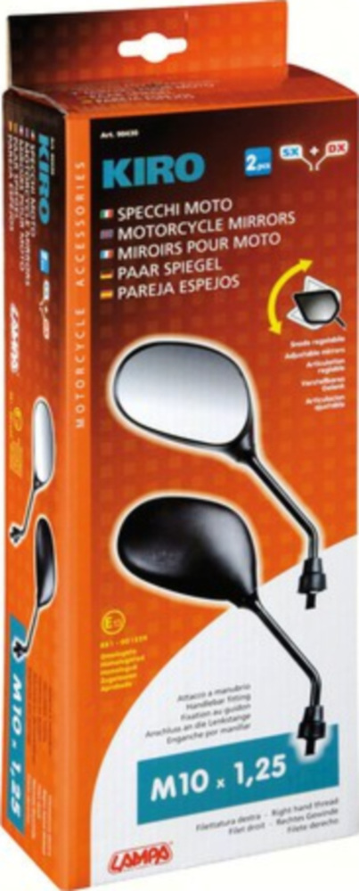 Motorrad Rückspiegelset Kiko - Rechtsgewinde M10x1,25
