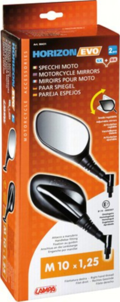 Motorrad Rückspiegel HORIZONT EVO - Rechtsgewinde M10x1,25