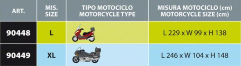 OPTIMA PLUS Motorrad Abdeckplane Gr. L