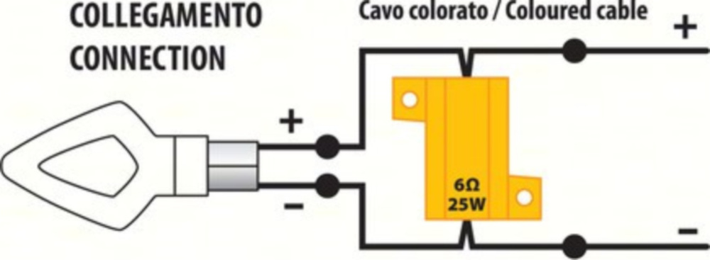 Widerstände mit Schnellanschluss 2 St. - 12V - 6 OHM - 25 W