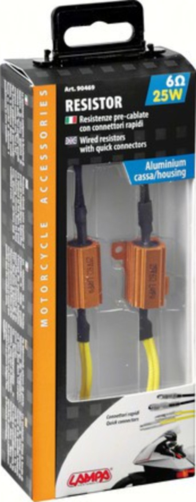 Widerstände mit Schnellanschluss 2 St. - 12V - 6 OHM - 25 W