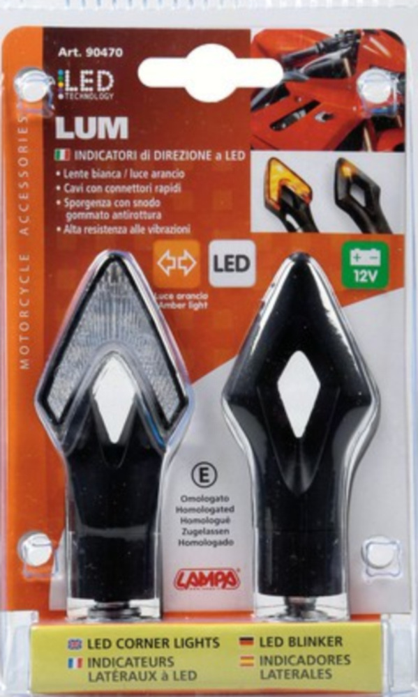 LED Blinker Set LUM, schwarz 12V