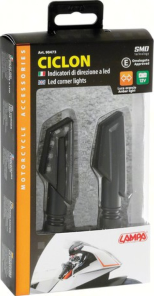 LED Blinker Set CYCLON schwarz 12V - E geprüft