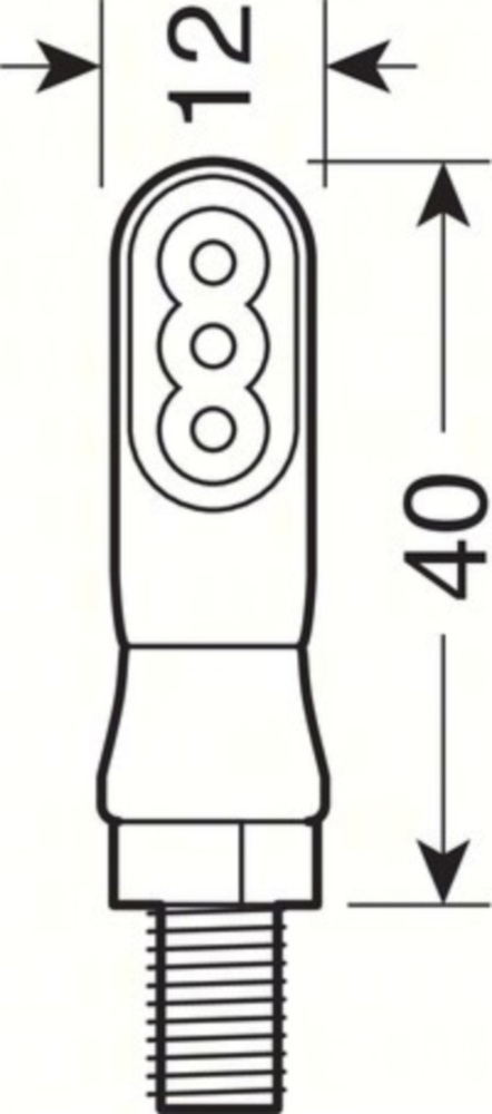 Nano LED Miniblinker Set 40x12mm 12V schwarz E-geprüft