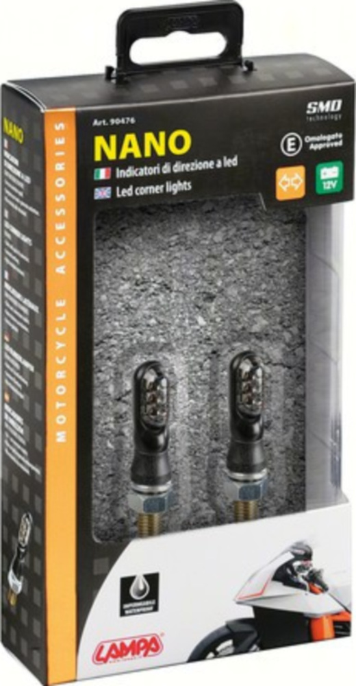 Nano LED Miniblinker Set 40x12mm 12V schwarz E-geprüft