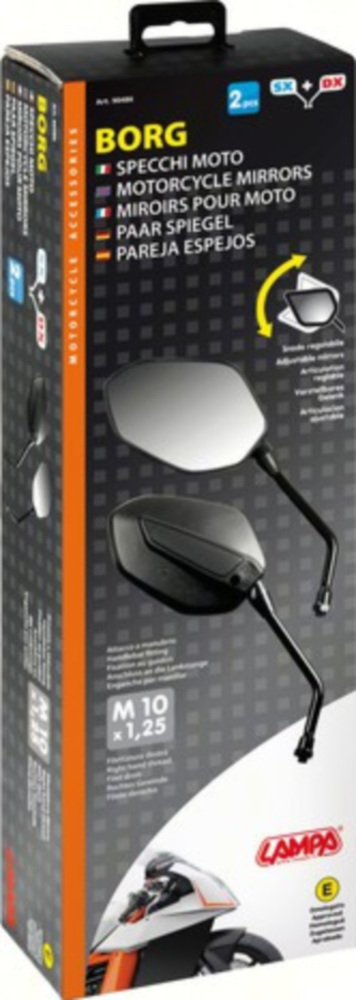 Borg Motorradspiegel Set - Rechtsgewinde M10x1,25