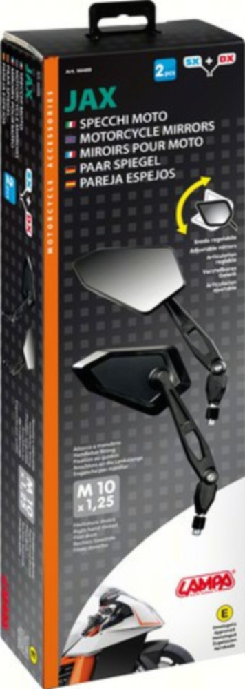 JAX Motorradspiegel Set M10x1,25 Rechtsgewinde