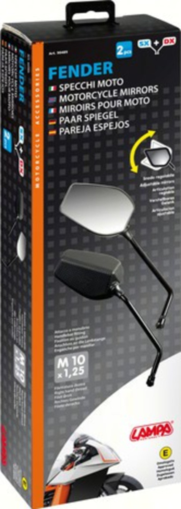 Fender Motorradspiegelset M10x1,25 Rechtsgewinde